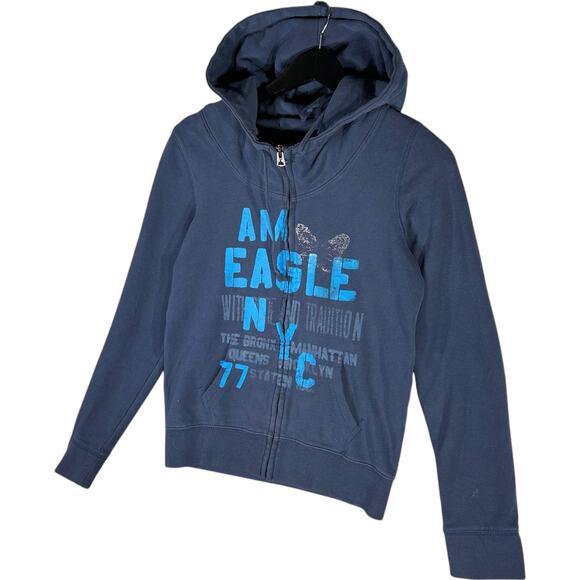 American Eagle Spellout Full Zip Hoodie - Picture 3 of 7